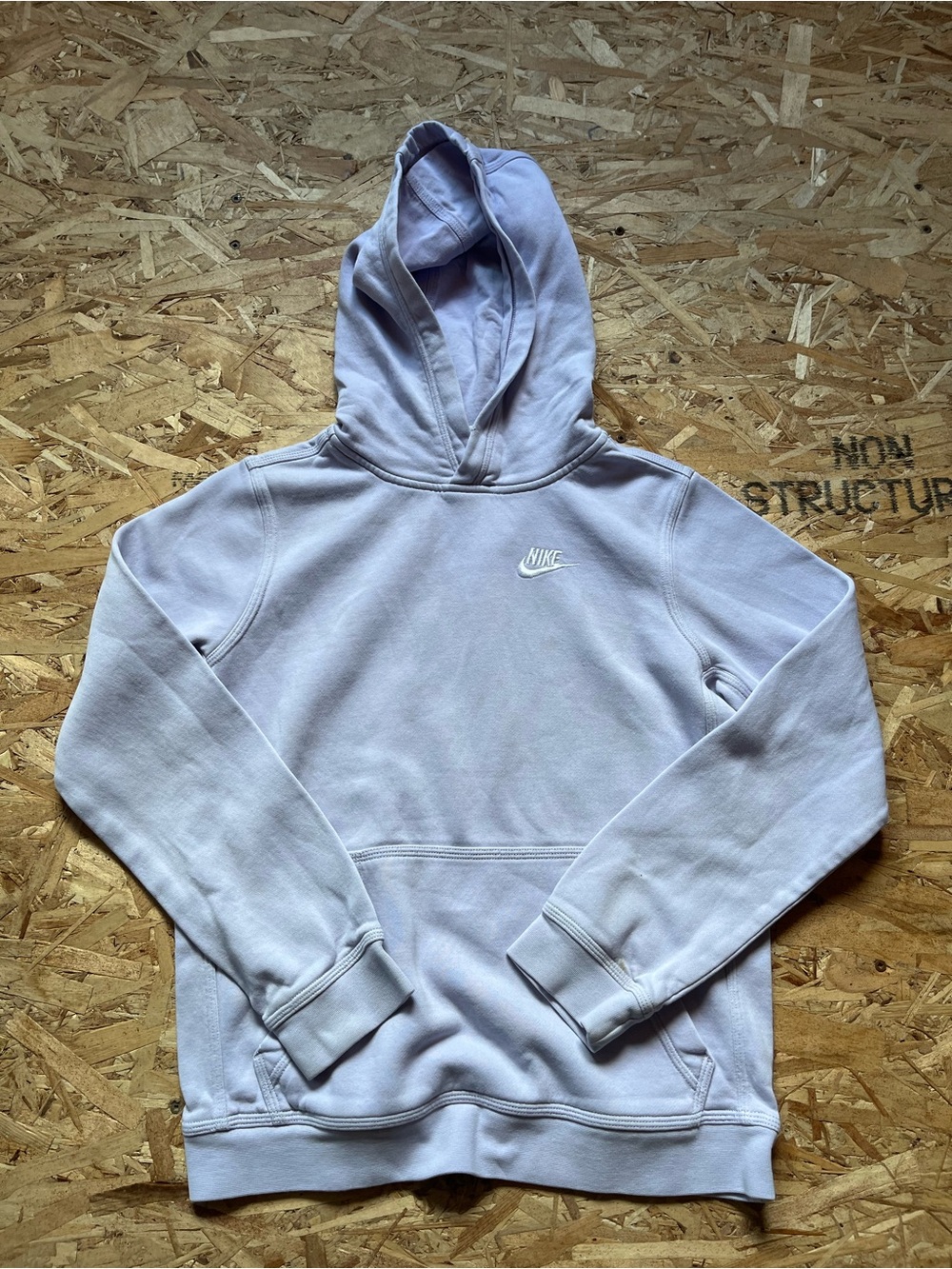 Nike Kids Lavender Crewneck Hoodie Sweatshirt with white swoosh